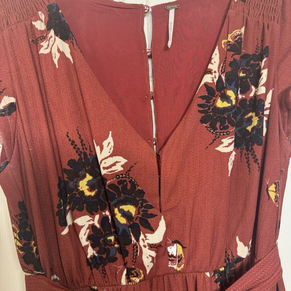 Free People Bohemian Burgundy Maxi Dress Women’s Size 10 - Picture 6 of 12